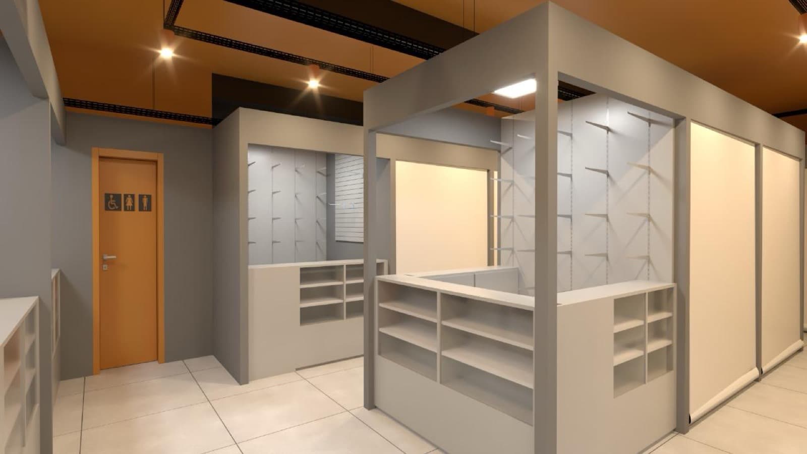 Os quiosques modulares prontos para operar