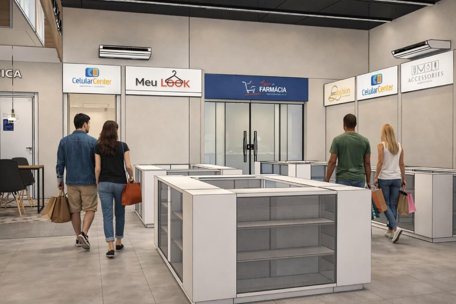 Lojas de moda, tecnologia e serviços na nova unidade