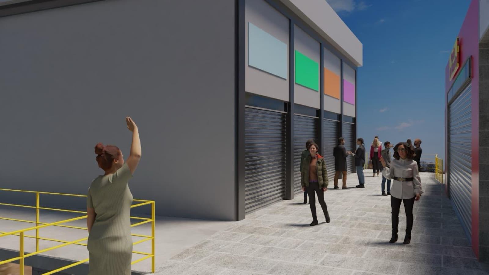 Galeria de lojas e espaços de mídia