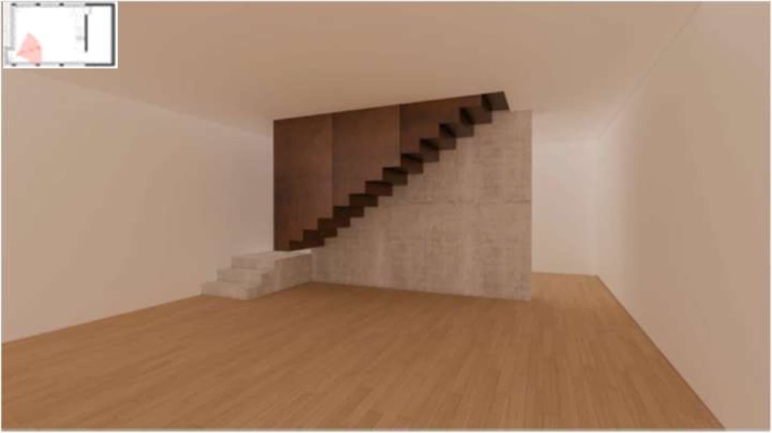 As escadas comuns, em betão à vista e aço corten