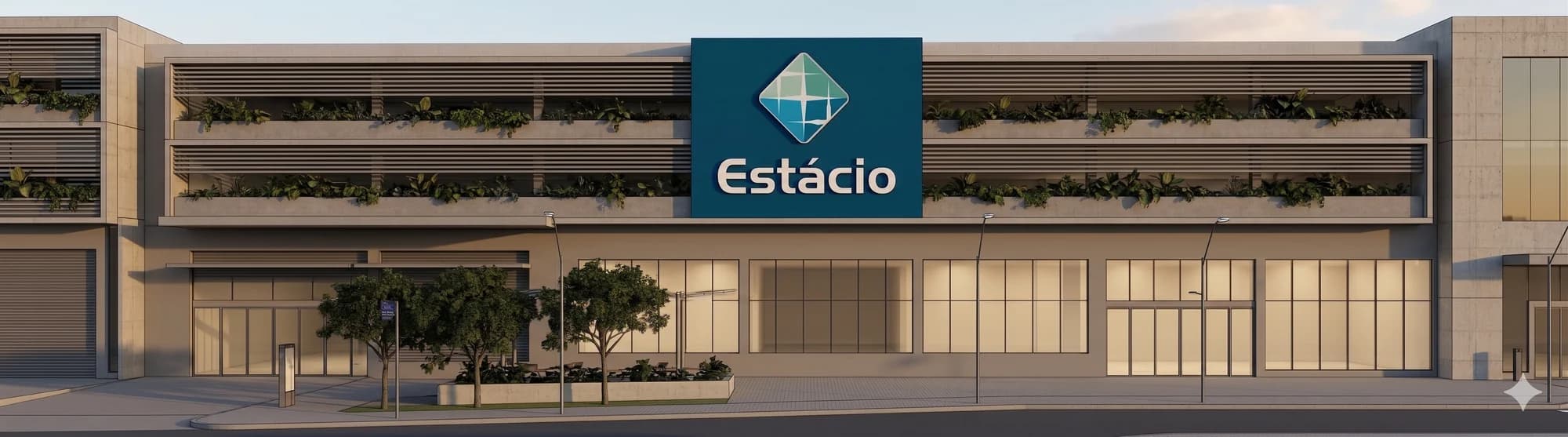 A fachada da universidade Estácio