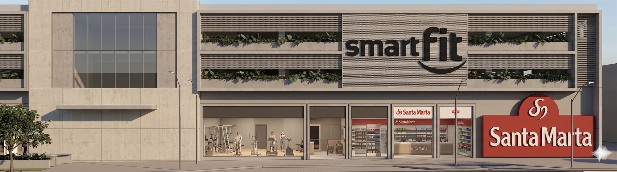 A fachada da academia Smart Fit